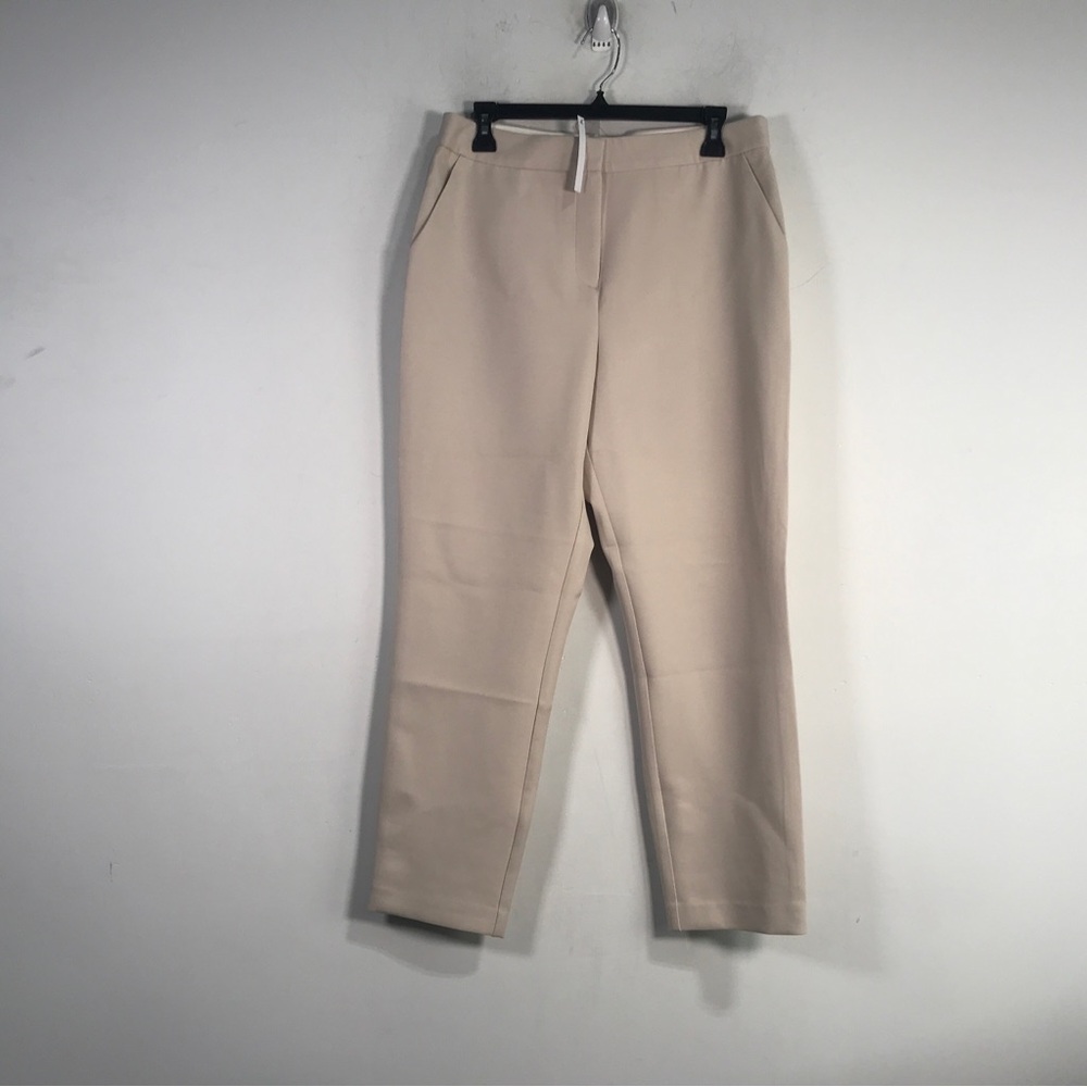 ASOS Pull-On Slight Cropped Business Casual Pant, Women's Size 8 - Cream